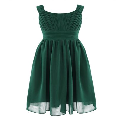 Agoky Kids Elegant Pleated Chiffon Flower Girls Wedding Bridesmaid Prom Pageant Dress Green 8