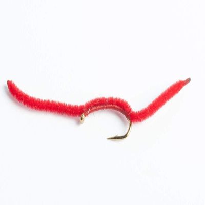 Blue Wing Olive San Juan Worm Wet Fly, 6-Pack (Red, 18)