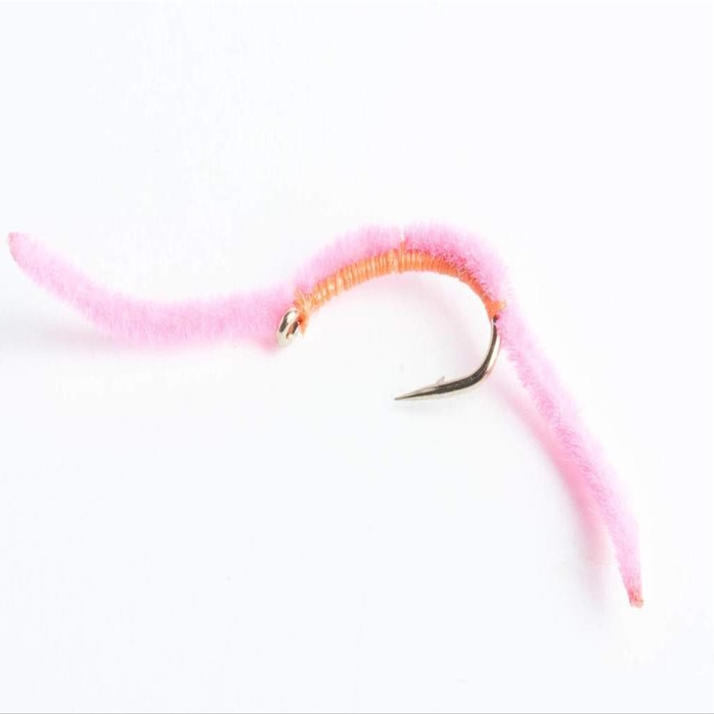 Blue Wing Olive San Juan Worm Wet Fly, 6-Pack (Pink, 18)