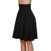 NREALY New Women's Solid Flared Retro Casual Knee Length Pleated Midi Office Work Skirt(XL, Black) view 2