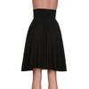 NREALY New Women's Solid Flared Retro Casual Knee Length Pleated Midi Office Work Skirt(XL, Black) view 3