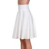 NREALY New Women's Solid Flared Retro Casual Knee Length Pleated Midi Office Work Skirt(L, White) view 3