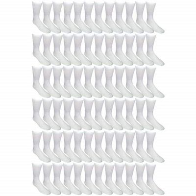 Yacht & Smith 60 Pairs of Kids Sports Crew Socks, Wholesale Bulk Pack Sock for Boys & Girls, by SOCKS'NBULK (4-6 Boys, White)