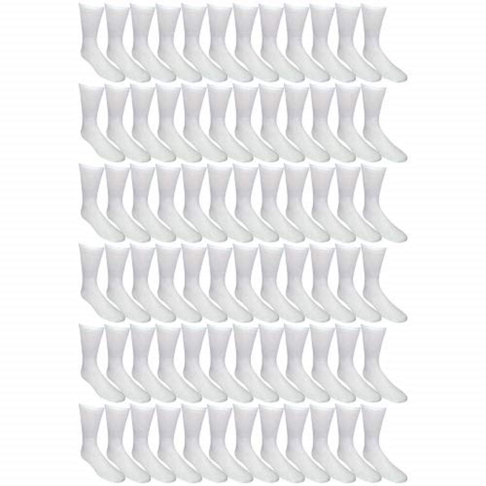 Yacht & Smith 60 Pairs of Kids Sports Crew Socks, Wholesale Bulk Pack Sock for Boys & Girls, by SOCKS'NBULK (4-6 Boys, White)