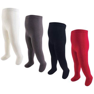 Touched by Nature baby girls Organic Cotton Tights, Red Navy, 18-24 Months US
