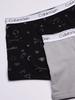 Calvin Klein Kids Boys' Modern Cotton Boxer Brief Underwear 2-Pack, Ck Statement Print Black/Neutral Gray, Small view 2