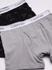 Calvin Klein Kids Boys' Modern Cotton Boxer Brief Underwear 2-Pack, Ck Statement Print Black/Neutral Gray, Small view 3