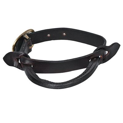 HILASON Horse Saddle Safety Leather Night Latch Adjustable Handle Dark Brown | Horseback Riding Security Equestrian