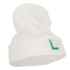 e4Hats.com Fire Luigi Embroidered Long Beanie - White Lime OSFM view 4