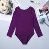 Agoky 2pcs Girls Long Sleeve Leotard with Pro Tight Skirt Ballet Dance Tutu Dress Outfit Dark Purple 8-10 view 4