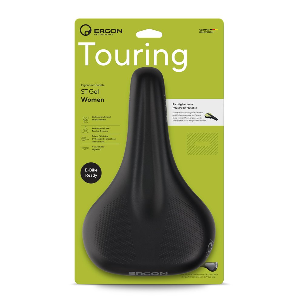 ERGON Women's ST Gel Saddle, Black, Medium/Large