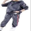 Monvecle Toddler to Big Boys' 2 Piece Long Sleeve Soft Velour Hoodie Tracksuit Top + Sweatpant Jogger Sets Charcoal 10-11 view 1