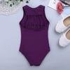ACSUSS Kids Girls Team Basic Cotton Ballet Leotards Dance Dress Sleeveless Athletic Gymnastics Tank Top Leotard Dark Purple 3-4 view 3