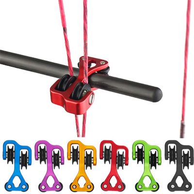 Aluminum Compound Bow Cable Slide Archery Bow String Splitter Roller Glide Replacement Bowstring Separator Arrow Pulley (Purple)
