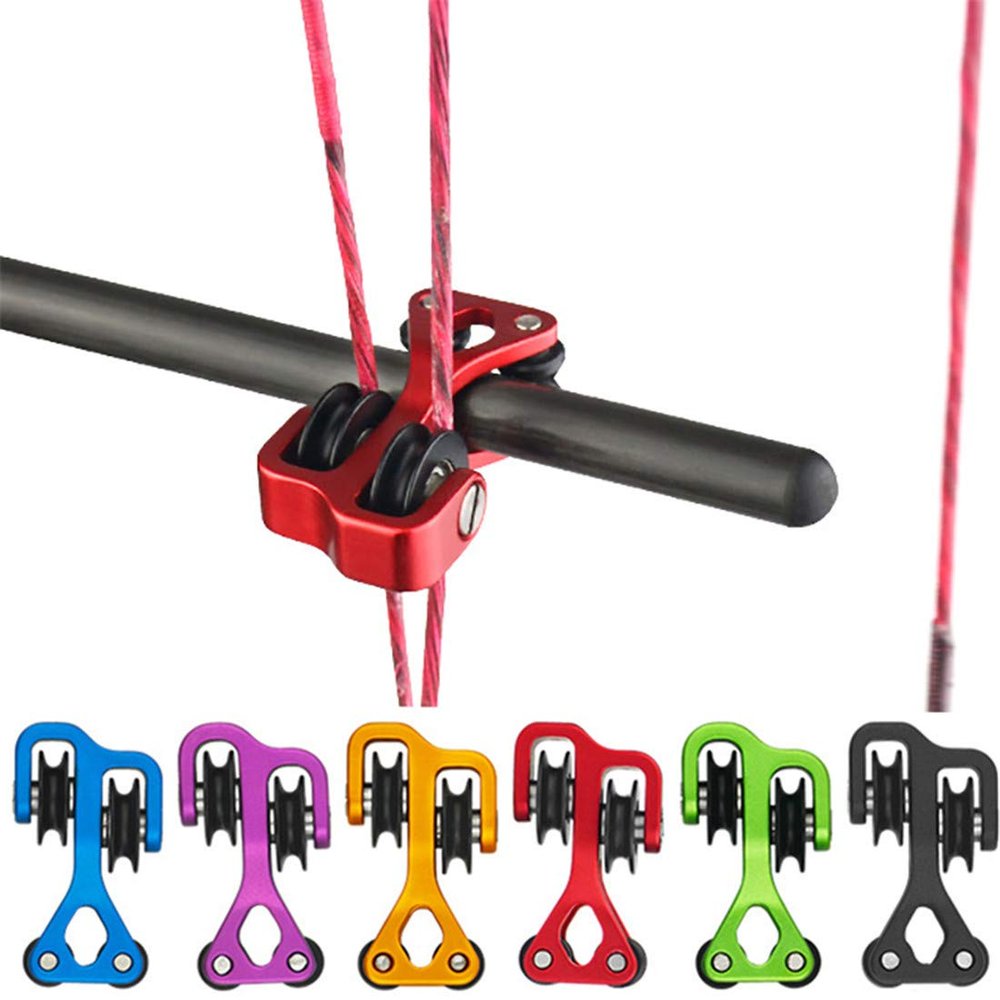 Aluminum Compound Bow Cable Slide Archery Bow String Splitter Roller Glide Replacement Bowstring Separator Arrow Pulley (Purple)