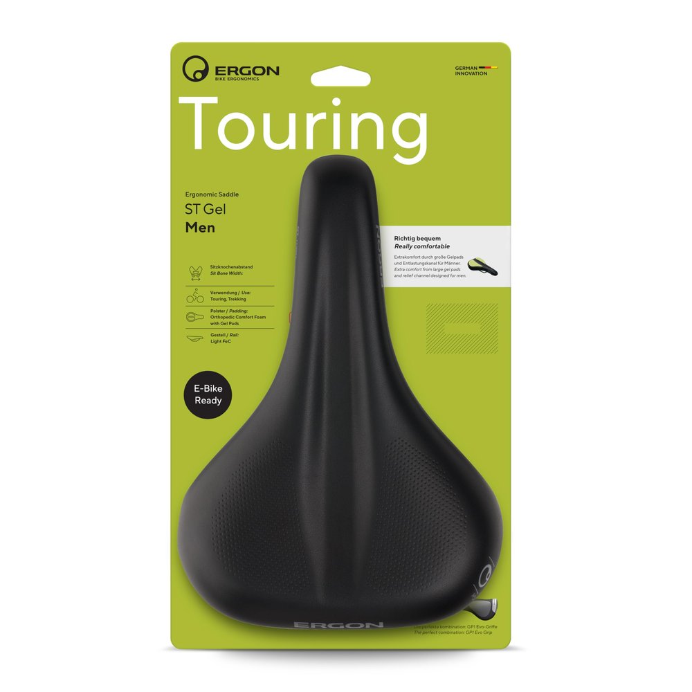 ERGON ST Gel Mens Saddle, Black, Small/Medium