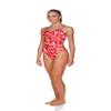 ARENA Women's Shattered Glass Challenge Back MaxLife One Piece Athletic Training Swimsuit, Fluorescent Red, 24