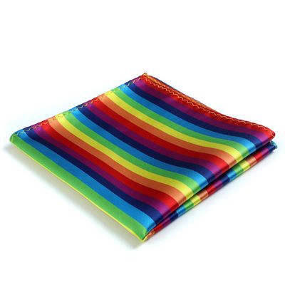fortunatever Classical Mens Rainbow Pocket Square,12"12"