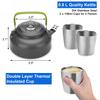 Odoland 12pcs Camping Cookware Mess Kit with Mini Stove, Lightweight Pot Pan Kettle with 2 Cups, Fork Spoon Kit for Backpacking, Outdoor Camping Hiking and Picnic view 4