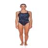 ARENA Women's Water Challenge Back MaxLife One Piece Athletic Training Swimsuit, Navy/Red, 22