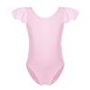 Agoky Kid Girl's Cotton Ruffle Short Sleeve Gymnastics Ballet Dance Leotard Jumpsuit Pink 2-3 view 1