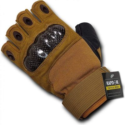 Rapdom Tactical T42-PL-COY-09 Half Finger Knuckle Glove, 3XL, Coyote