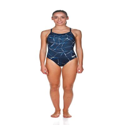 ARENA Water Light Drop Back MaxLife One Piece Swimsuit, Navy - Royal, 22