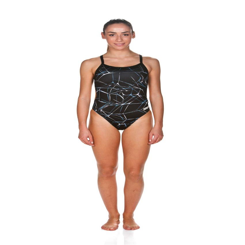 ARENA Women's Water Challenge Back MaxLife One Piece Athletic Training Swimsuit, Black, 22