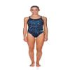 ARENA Women's Water Challenge Back MaxLife One Piece Athletic Training Swimsuit, Navy/Royal, 22