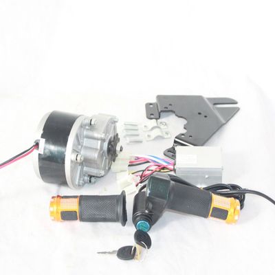 L-faster 24V 36V250W Brush Motor with Controller and Accelerator Handle Bicycle Throttle with Indicator and Key Switch (36Vwithout Foot Bracket)