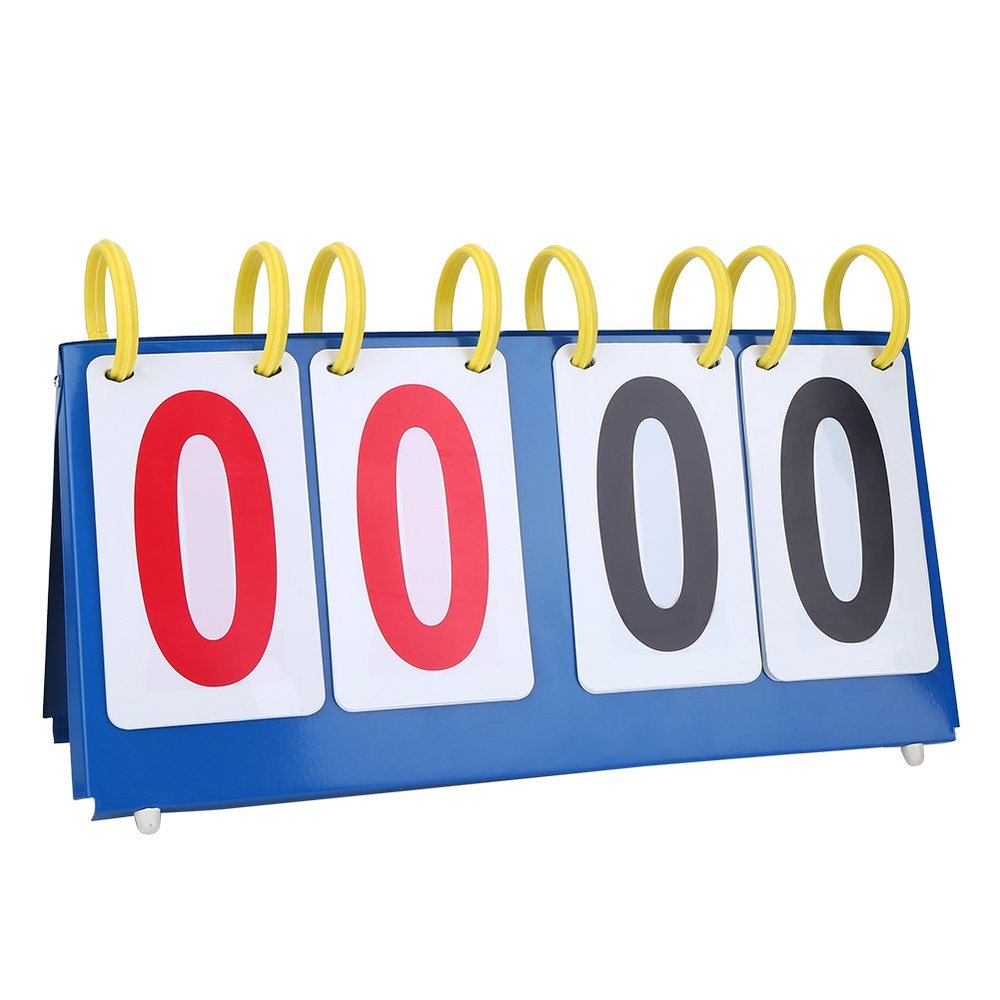 Scoreboard, 4-Digit Tabletop Score Flipper for Sport Game Volleyball Basketball Table Tennis Set Score Equipment