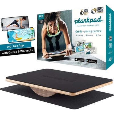 Plankpad PRO Get fit Playing Games & Workouts; Plank & Balance Board with free iOS/Android App & 10 Games; Dynamic Abs & Core Fitness Training; Only 3 Minutes a Day.