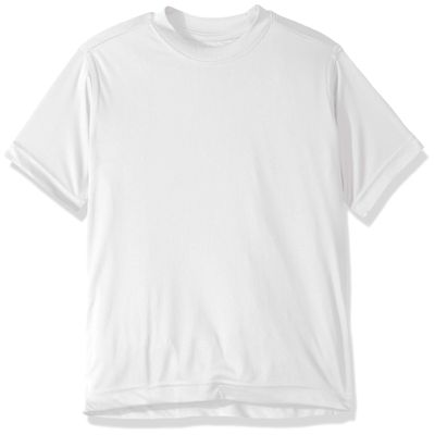 UltraClubs Women's Big Boys' Cool & Dry Sport Performance Interlock Tee, White, Small