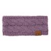 C.C Winter Fuzzy Fleece Lined Thick Knitted Headband Headwrap Earwarmer (HW-20) (Violet) view 2