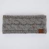 C.C Winter Fuzzy Fleece Lined Thick Knitted Headband Headwrap Earwarmer (HW-33) (Natural Grey-Confetti) view 2