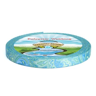 Country Brook Design - Green Paisley Polyester Webbing (3/4 Inch, 50 Yards)