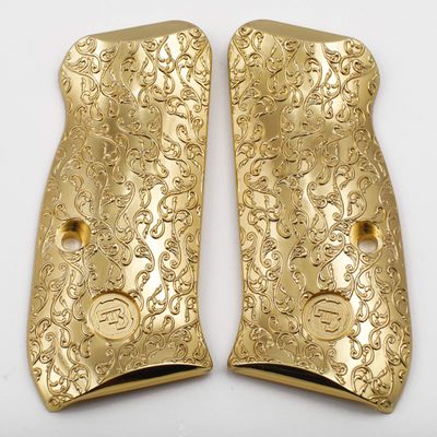 CZ 75 Compact Grips Scroll CZ 75 Compact Grips Gold Plated CZ Grip Screws