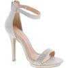 Wild Diva Womens Open Toe Ankle Strap High Stiletto Heel Platform Pump Sandal,Silver Glitter,8 view 1