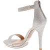 Wild Diva Womens Open Toe Ankle Strap High Stiletto Heel Platform Pump Sandal,Silver Glitter,8 view 3