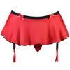 aishani Men's Pouch Panties Skirted Garter Thong Bikini Briefs Underpants,S Hot Red view 1