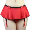 aishani Men's Pouch Panties Skirted Garter Thong Bikini Briefs Underpants,S Hot Red view 2