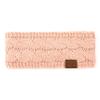 C.C Winter Fuzzy Fleece Lined Thick Knitted Headband Headwrap Earwarmer (HW-20) (Indi Pink) view 2