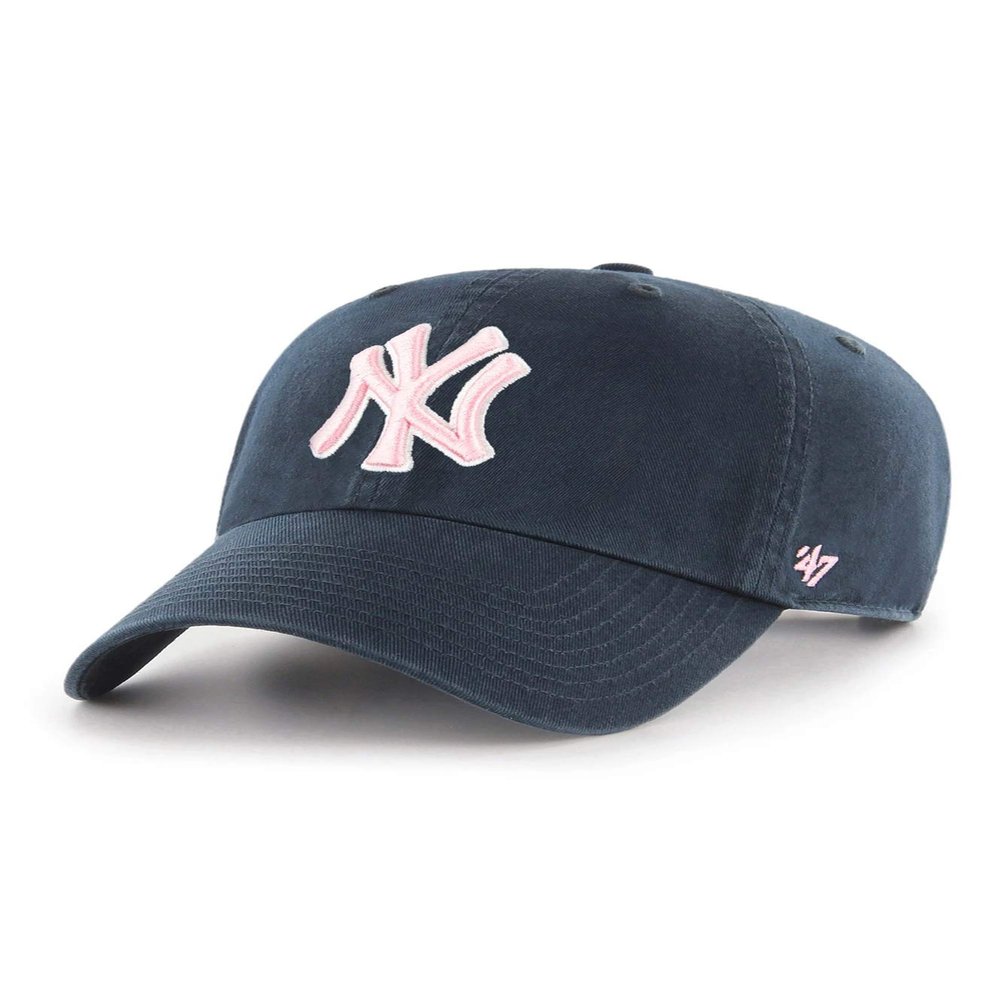 47 MLB New York Yankees Womens Brand Clean Up Cap (Navy Pink, One Size)
