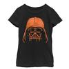 Star Wars Girl's Halloween Vader Helmet Spray-Paint T-Shirt Black, Large view 1