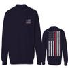 Firefighter Seal Support American Flag Thin Red Line Rescue USA Men's Crewneck Sweatshirt (Navy Large) view 1