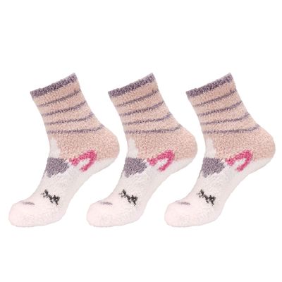 BambooMN Unicorn Socks for Women,Women's Super Soft Warm Microfiber Fuzzy Cozy Unicorn Socks, 3 Pairs