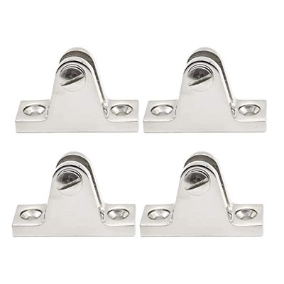 MARINE CITY Bimini Top Deck Hinges with Removable Pin, 316-Grade Stainless Steel, Boat Bimini High Fitting Hardware Side Mount, Corrosion-Resistant, for Marines, Boats, Yachts (4 Pack)