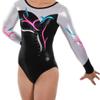 Snowflake Designs Fascinate in Black - Adult Extra Small - Black, White, Pink, and Blue Clearance Competition Leotard! view 1