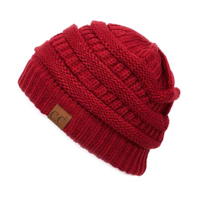 C.C Exclusives Cable Knit Beanie - Thick, Soft & Warm Chunky Beanie Hats (Burgundy)