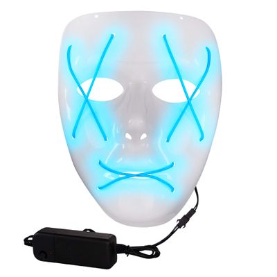 Windy City Novelties LED Light-Up Blue Purge Mask Glow in the Dark Halloween Costume Party Accessory for Adults